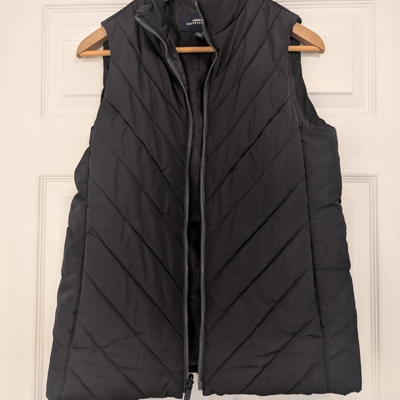 Lands' End Black Quilted Sip Up Vest, Size Small - Picture 4 of 5